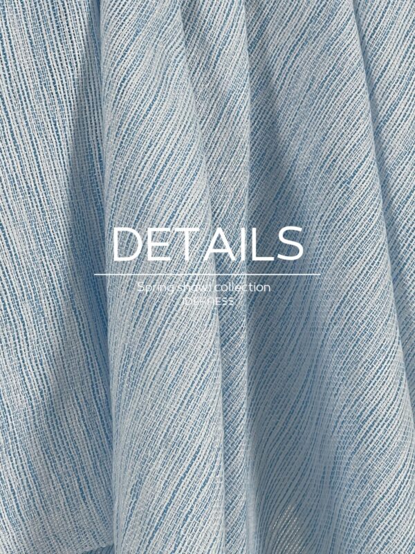 شال دستباف طرح شبنم آبی